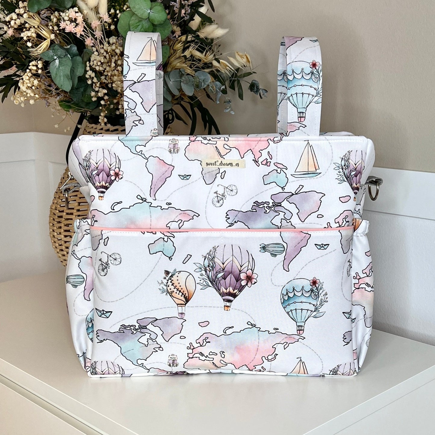 Bolso para carrito colección "Globos por el mundo"