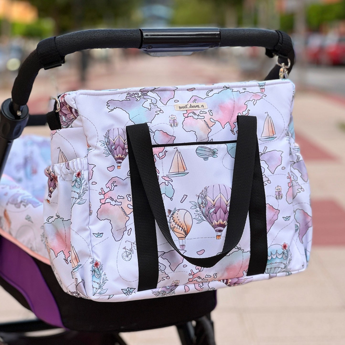 Bolso XL colección "Globos por el mundo" impermeable
