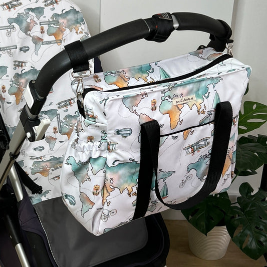 Bolso XL colección "Mapamundi" impermeable