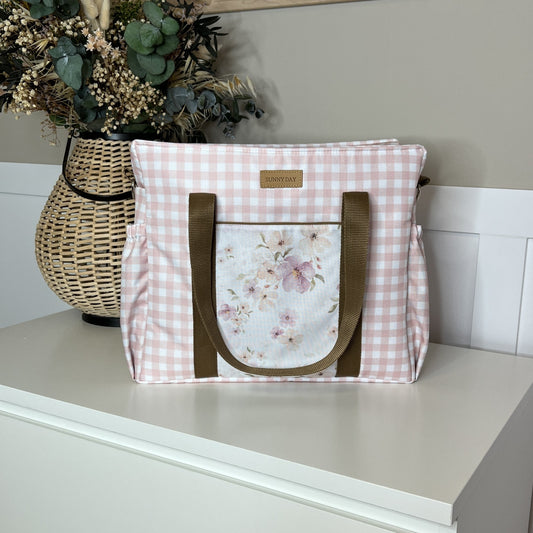 Bolso XL colección "Vichi rosa" con FLORAL impermeable