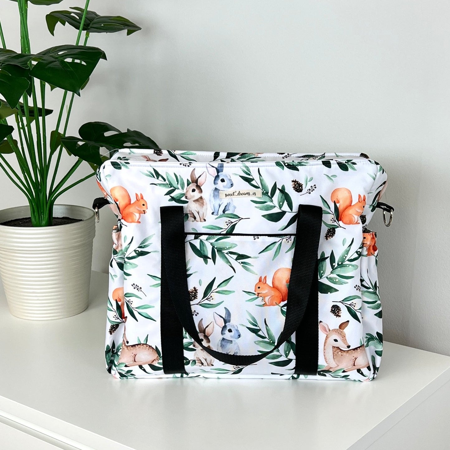 Bolso XL colección "Ciervo, ardilla, conejo" impermeable
