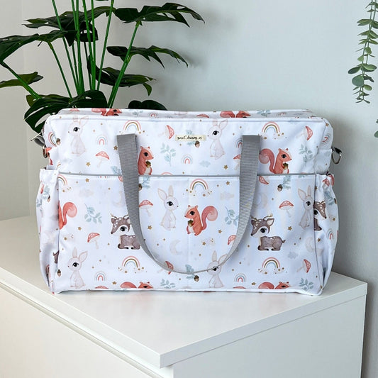 Bolso gemelar colección "Animalitos del bosque" impermeable