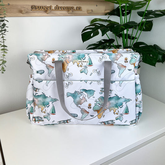 Bolso gemelar colección "Mapamundi" impermeable