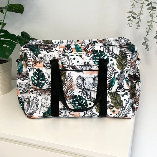 Bolso hospital/viaje colección “Animalitos safari” impermeable