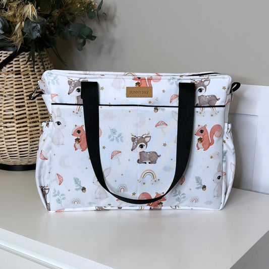 Bolso mediano coleción "Animalitos del bosque" impermeable