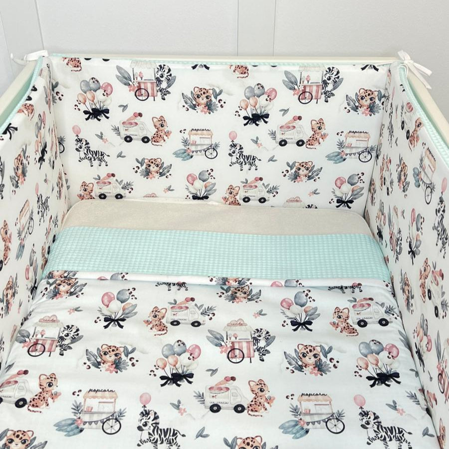 Protector de cuna colección "Feria" (Color waffle a elegir)