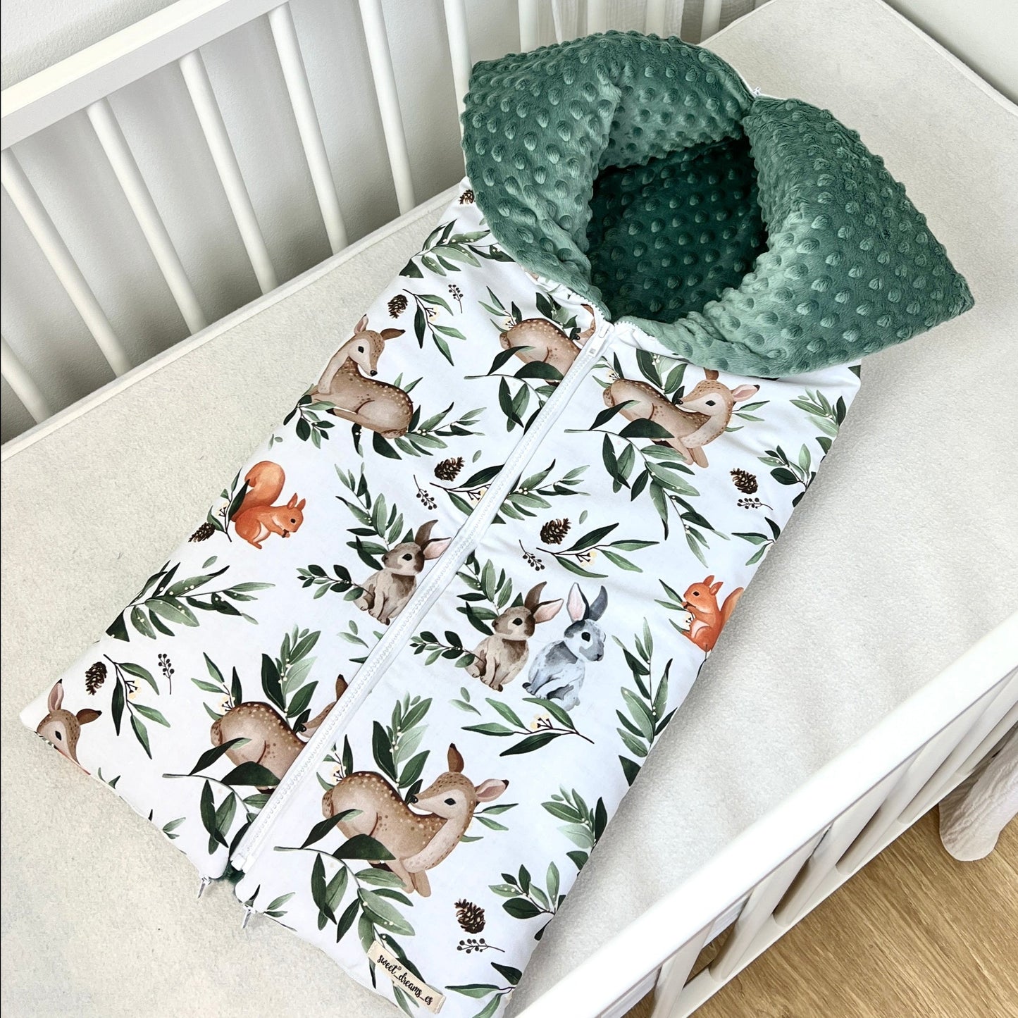 Saco capazo de invierno colección "Ciervo, ardilla, conejo"