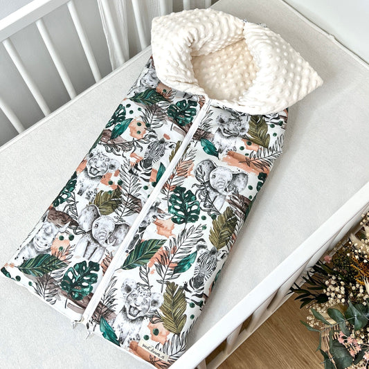 Saco capazo de invierno colección "Animalitos safari"