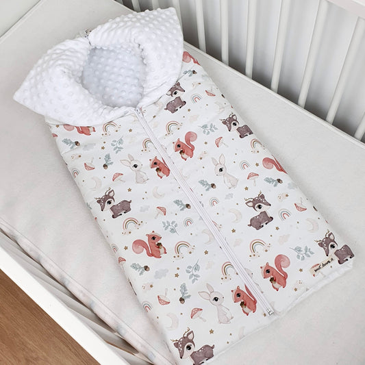 Saco capazo de invierno colección "Animalitos del bosque"