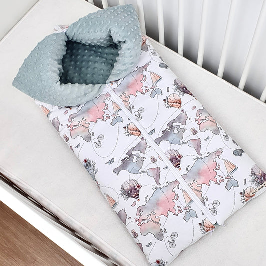 Saco capazo de invierno colección "Globos por el mundo"